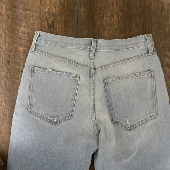 AGOLDE 100% ORGANIC COTTON RIPPED KNEE BUTTON FLY HIGH WAISTED JEANS SZ 28 - Picture 11 of 16